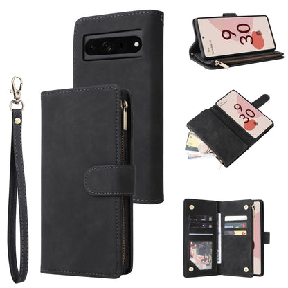 Multifunctional Frosted Zipper Wallet Leather Phone Case, For Samsung Galaxy A13 4G, For Samsung Galaxy A23, For OnePlus 9 Pro, For OnePlus 9, For Google Pixel 6 Pro, For Google Pixel 6a, For Google Pixel 7 5G, For Google Pixel 7 Pro 5G                ...