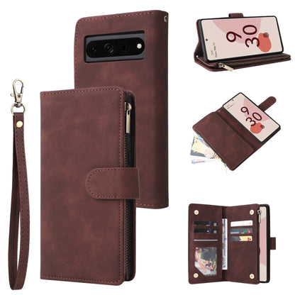 Multifunctional Frosted Zipper Wallet Leather Phone Case, For Samsung Galaxy A13 4G, For Samsung Galaxy A23, For OnePlus 9 Pro, For OnePlus 9, For Google Pixel 6 Pro, For Google Pixel 6a, For Google Pixel 7 5G, For Google Pixel 7 Pro 5G                ...