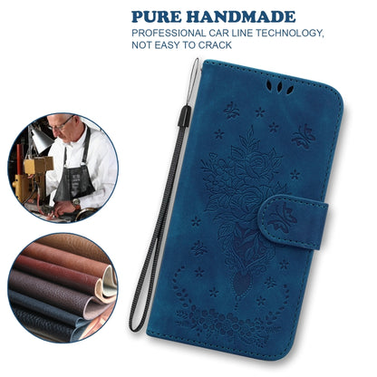 Butterfly Rose Embossed Leather Phone Case, For Tecno Spark 7 Pro, For Tecno Spark 7P, For Tecno Spark 8 / Spark 8T, For Tecno Spark 8P, For Tecno Spark Go 2022 / Spark 8C, For Tecno Spark Go 2022 / Spark 6 Go