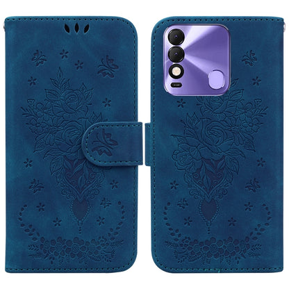 Butterfly Rose Embossed Leather Phone Case, For Tecno Spark 7 Pro, For Tecno Spark 7P, For Tecno Spark 8 / Spark 8T, For Tecno Spark 8P, For Tecno Spark Go 2022 / Spark 8C, For Tecno Spark Go 2022 / Spark 6 Go