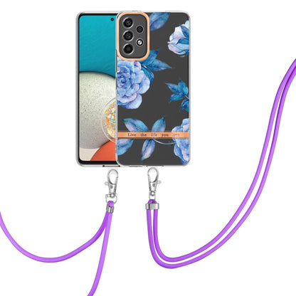 Flowers Series TPU Phone Case with Lanyard, For Samsung Galaxy A73 5G
