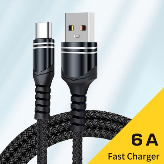 Câble de charge USB tressé 6A, Longueur du câble: 1m, USB-C / Type-C, 8 broches