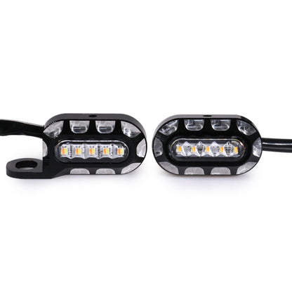 HP-Z058 Motorcycle Modified Rearview Mirror LED Turn Signal Light for Harley Sportsters XL 883 / 1200, For Honda / Yamaha / Kawasaki-Black White, Black, Electroplating White, Electroplating Black