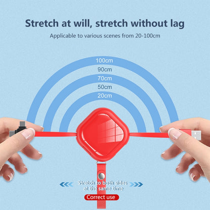 3 in 1 USB To 8Pin + Micro USB + USB-C / Type-C Telescopic Charging Cable with Mobile Phone Holder