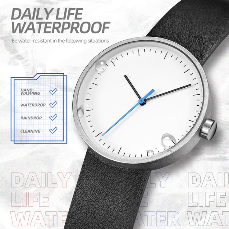 Montre de sport YAZOLE 522 à mouvement à quartz avec aiguilles rouges et bleues