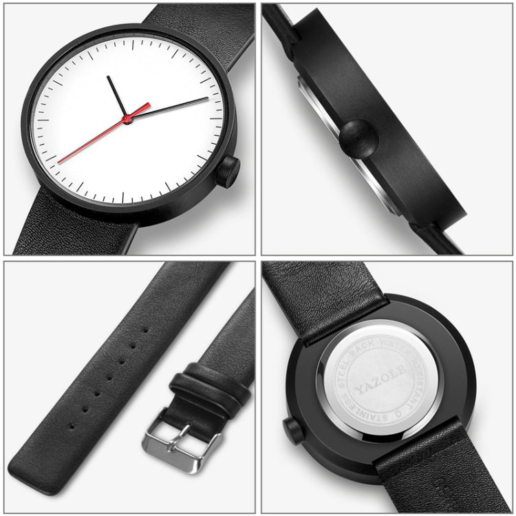 Montre de sport YAZOLE 522 à mouvement à quartz avec aiguilles rouges et bleues