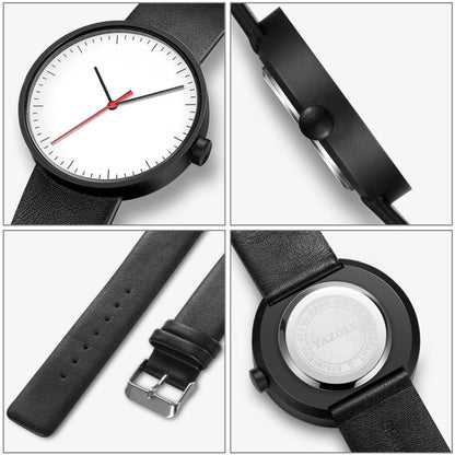 Montre de sport YAZOLE 522 à mouvement à quartz avec aiguilles rouges et bleues