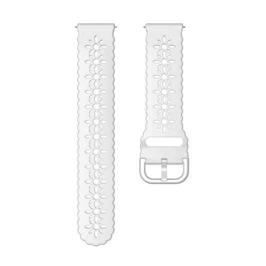 Plum Blossom Hollowed Silicone Watch Band, For Samsung Galaxy Watch4 20mm, For Huawei Watch GT 3 Pro 22mm