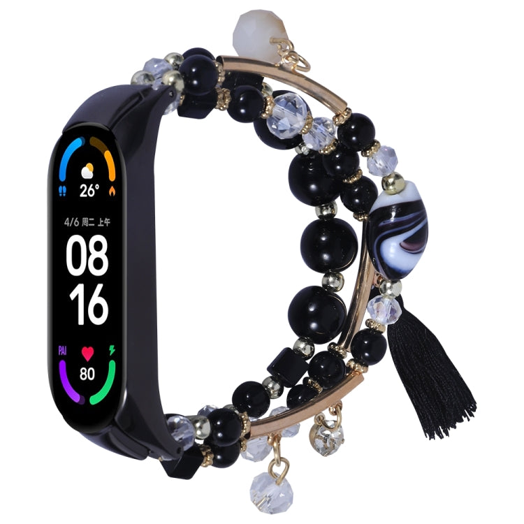 Round Bead Chain Watch Band, For Xiaomi Mi Band 4 / 3, For Xiaomi Mi Band 6 / 5, For Xiaomi Mi Band 7