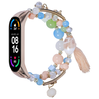 Round Bead Chain Watch Band, For Xiaomi Mi Band 4 / 3, For Xiaomi Mi Band 6 / 5, For Xiaomi Mi Band 7