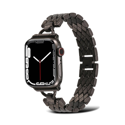 D-shaped Rhombus Metal Watch Band For Apple Watch Series, 7 45mm / 6&SE&5&4 44mm / 3&2&1 42mm, 7 41mm / 6&SE&5&4 40mm / 3&2&1 38mm