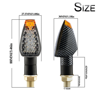 2 PCS KC025 Motorcycle 14LED Turn Signal Light, KC025(Black Shell + Yellow Lens), KC025(Black Shell + Transparent Black Lenses)