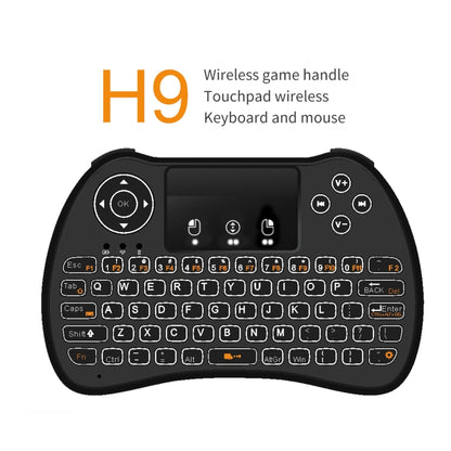 H9 2.4GHz Mini Wireless Air Mouse QWERTY Keyboard with White Backlight & Touchpad for PC, TV