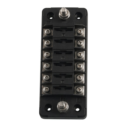6 Way Fuse Box Blade Fuse Holder with Negative for Auto Car Truck Boat, A5602-01