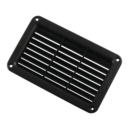 A6788 193x122mm Black Rectangle Louvered Ventilation Plastic Venting Panel Cover, 193x122mm
