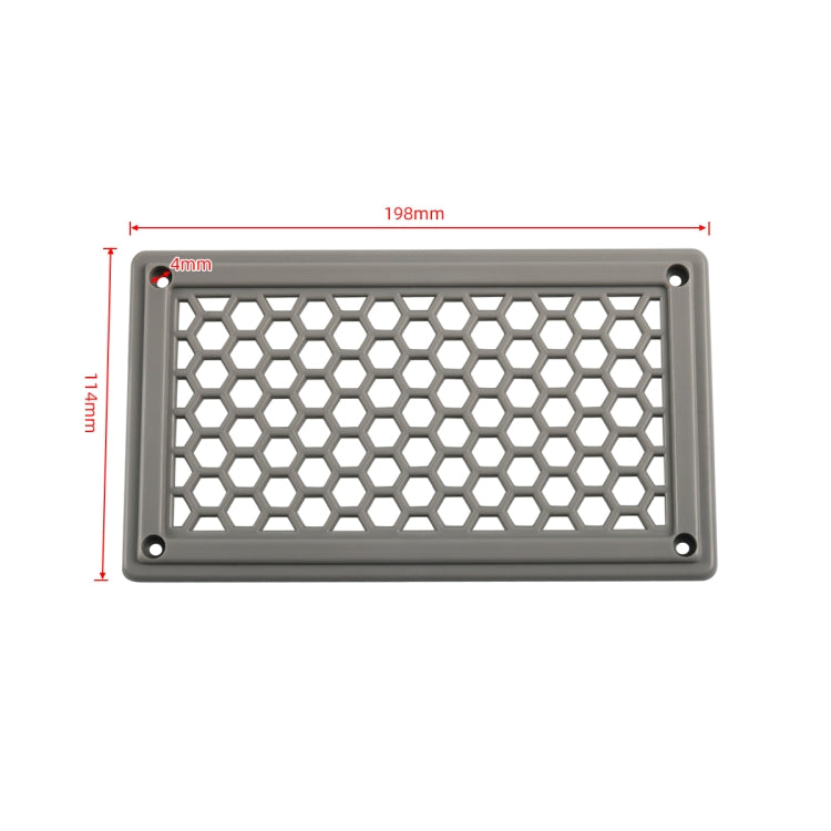 A6790 198x114mm Grey Rectangle Louvered Ventilation Plastic Venting Panel Cover, 198x114mm