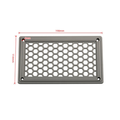 A6790 198x114mm Grey Rectangle Louvered Ventilation Plastic Venting Panel Cover, 198x114mm
