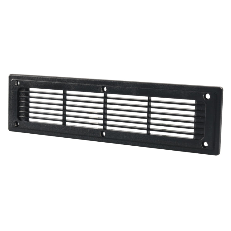 A6792 300x80mm Black Straight Louvered Ventilation Plastic Venting Panel Cover, 300x80mm