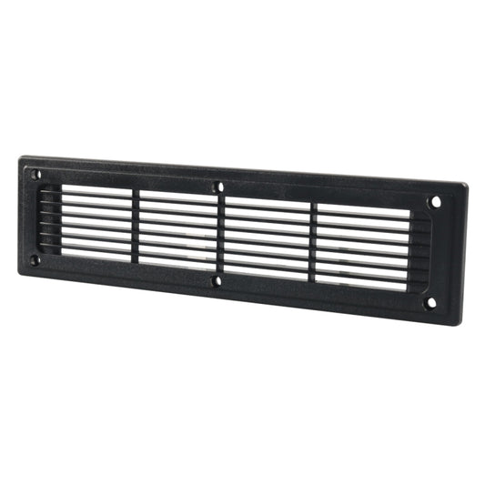 A6792 300x80mm Black Straight Louvered Ventilation Plastic Venting Panel Cover, 300x80mm