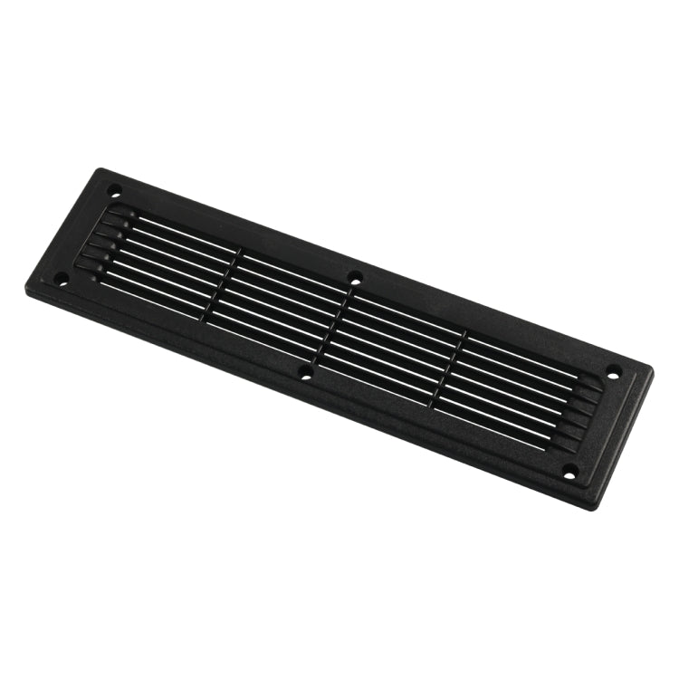 A6792 300x80mm Black Straight Louvered Ventilation Plastic Venting Panel Cover, 300x80mm