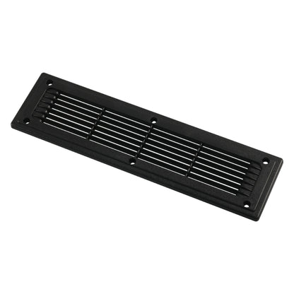 A6792 300x80mm Black Straight Louvered Ventilation Plastic Venting Panel Cover, 300x80mm