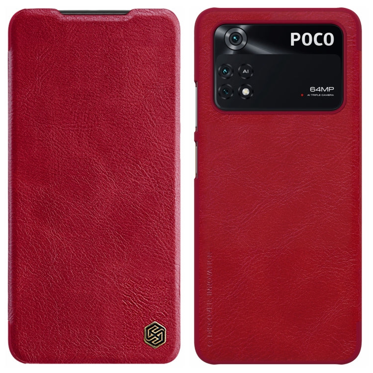 NILLKIN QIN Series Crazy Horse Texture Leather Phone Case, For Xiaomi Poco M4 Pro