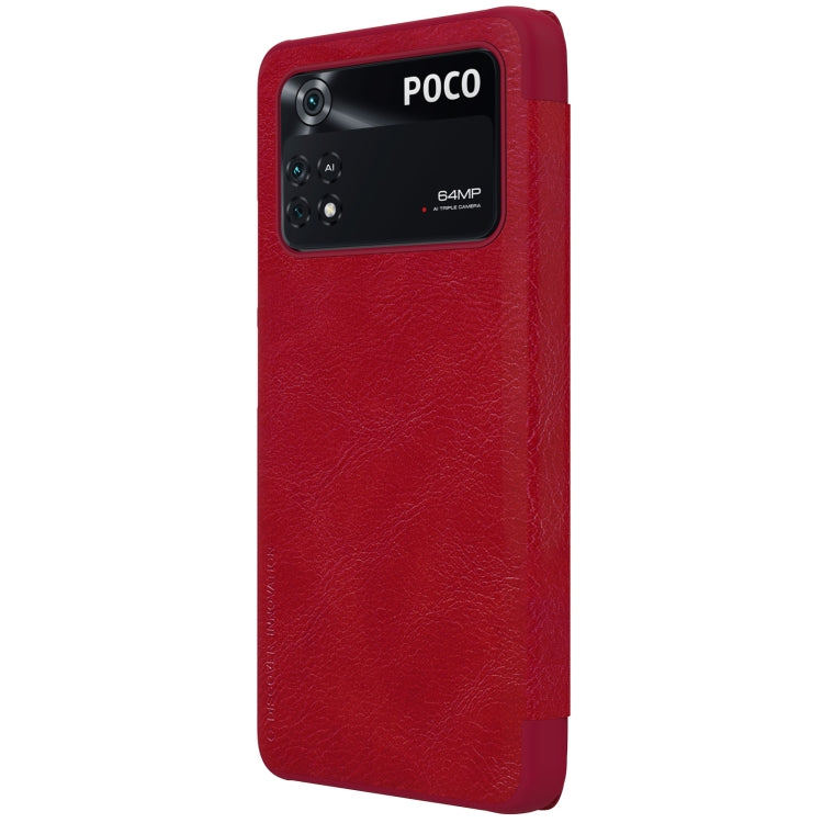 NILLKIN QIN Series Crazy Horse Texture Leather Phone Case, For Xiaomi Poco M4 Pro