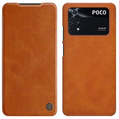 NILLKIN QIN Series Crazy Horse Texture Leather Phone Case, For Xiaomi Poco M4 Pro