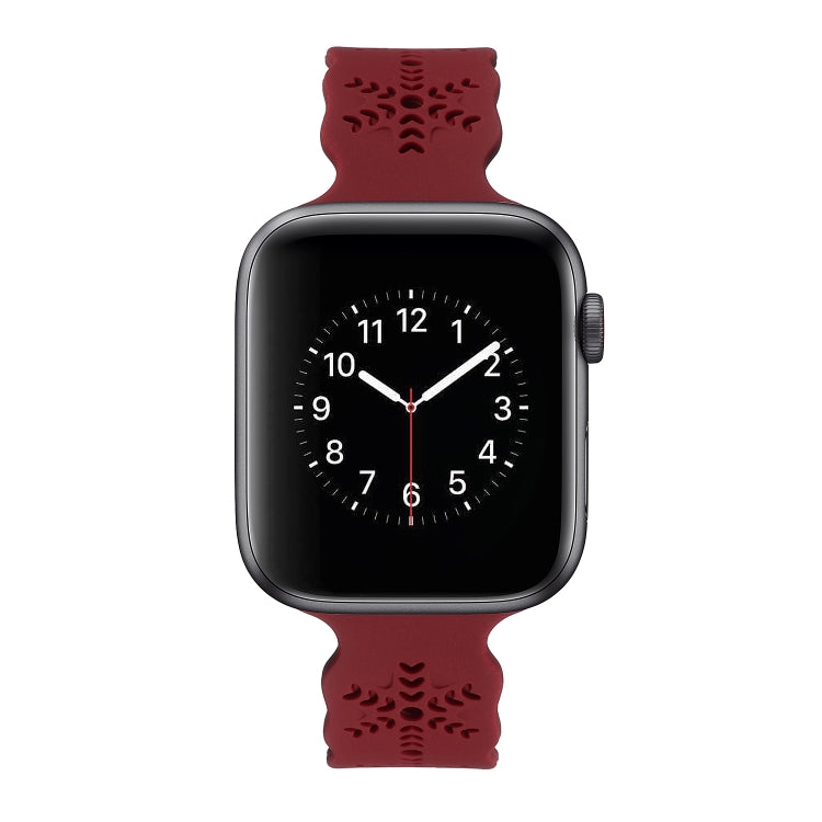 Snowflake Silicone Watch Band For Apple Watch Series, 7 41mm / 6&SE&5&4 40mm / 3&2&1 38mm, 7 45mm / 6&SE&5&4 44mm / 3&2&1 42mm