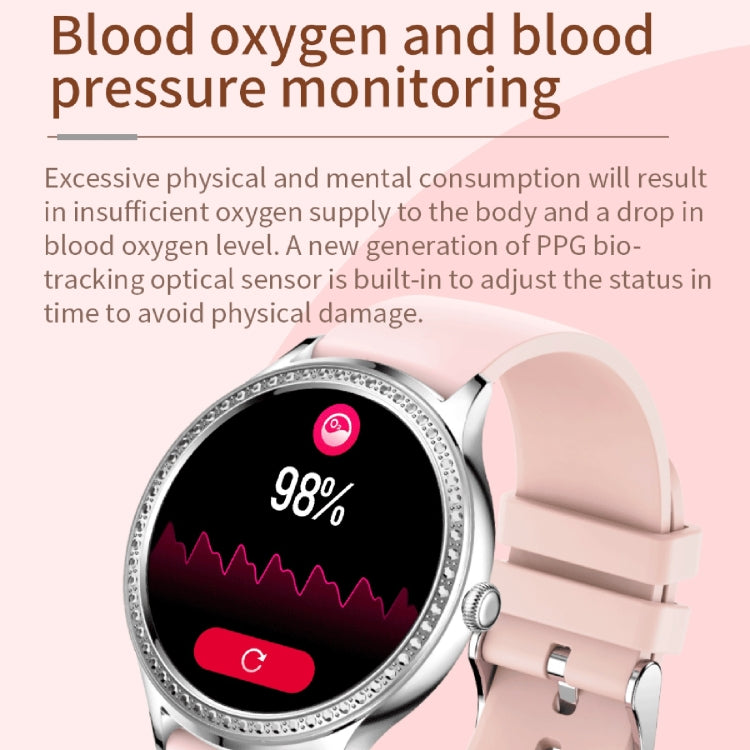 AK35 1.32 inch IPS Color Screen Smart Watch, Support Sleep Monitoring/Blood Oxygen Monitoring, Black Steel Watch Band, Black Silicone Watch Band, Gold Pink Silicone Watch Band, Gold Steel Watch Band, Gold Purple Silicone Watch Band                     ...