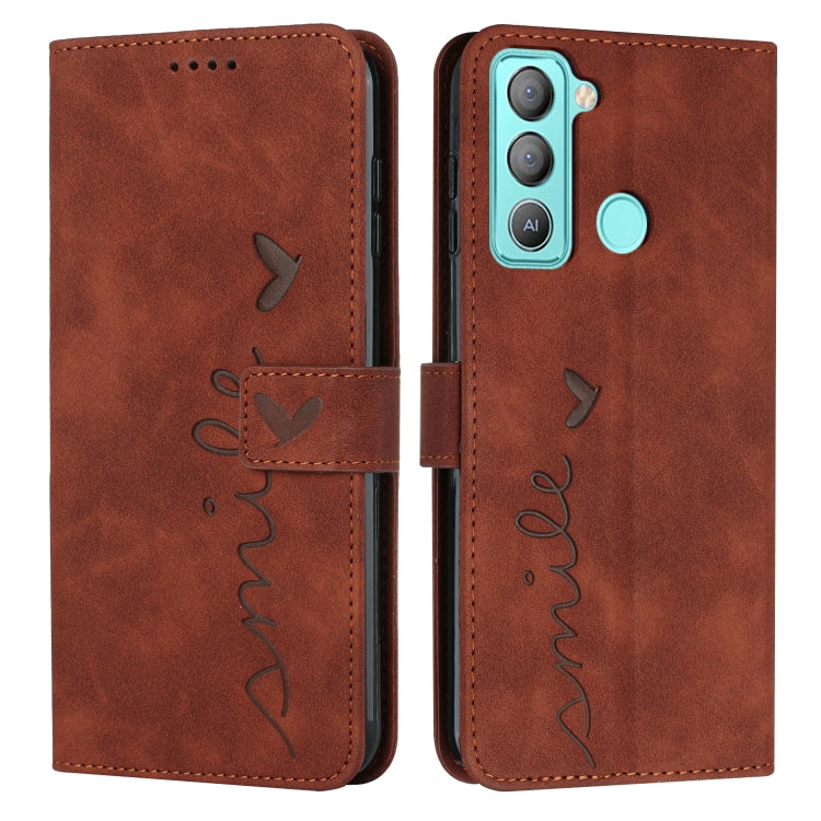 Skin Feel Heart Pattern Leather Phone Case, For Tecno Camon 17 Pro/Camon 17P, For Tecno Camon 18, For Tecno Camon 18 Premier, For Tecno POP 5 LTE, For Tecno Pova 2, For Tecno Pova Neo, For Tecno Spark 6 Go/Spark Go 2020, For Tecno Spark 7T/Spark 7     ...