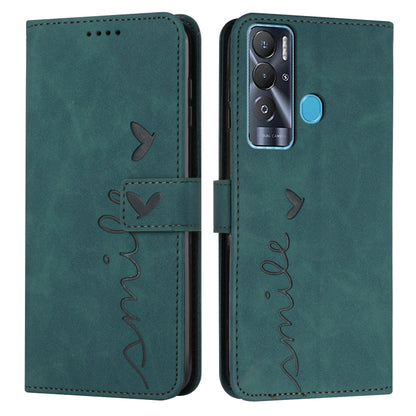 Skin Feel Heart Pattern Leather Phone Case, For Tecno Camon 17 Pro/Camon 17P, For Tecno Camon 18, For Tecno Camon 18 Premier, For Tecno POP 5 LTE, For Tecno Pova 2, For Tecno Pova Neo, For Tecno Spark 6 Go/Spark Go 2020, For Tecno Spark 7T/Spark 7     ...