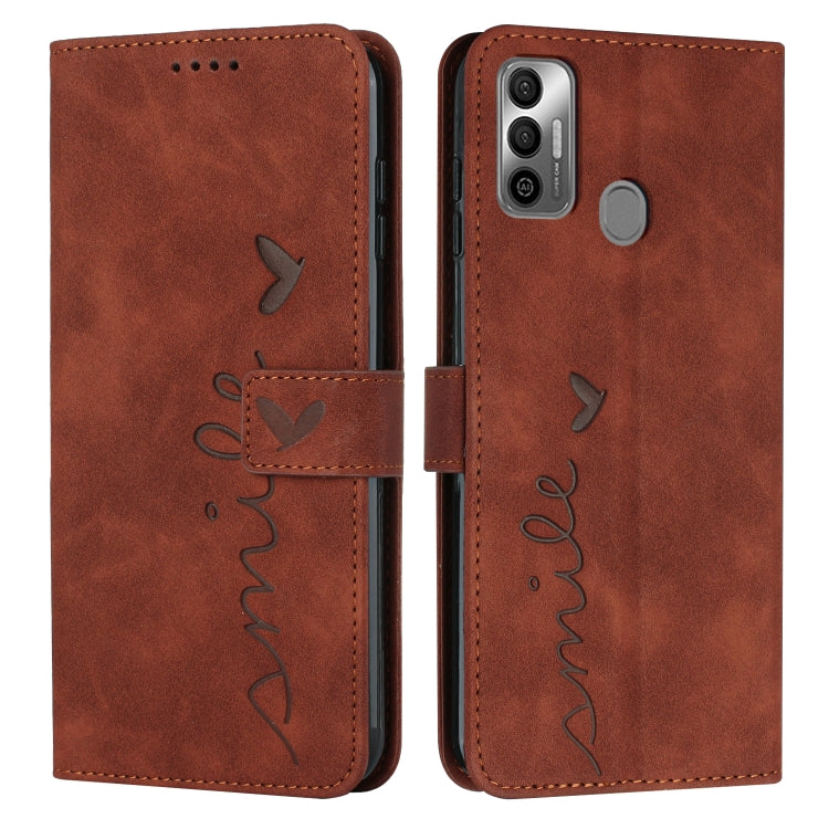 Skin Feel Heart Pattern Leather Phone Case, For Tecno Camon 17 Pro/Camon 17P, For Tecno Camon 18, For Tecno Camon 18 Premier, For Tecno POP 5 LTE, For Tecno Pova 2, For Tecno Pova Neo, For Tecno Spark 6 Go/Spark Go 2020, For Tecno Spark 7T/Spark 7     ...