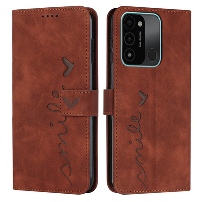 Skin Feel Heart Pattern Leather Phone Case, For Tecno Camon 17 Pro/Camon 17P, For Tecno Camon 18, For Tecno Camon 18 Premier, For Tecno POP 5 LTE, For Tecno Pova 2, For Tecno Pova Neo, For Tecno Spark 6 Go/Spark Go 2020, For Tecno Spark 7T/Spark 7     ...