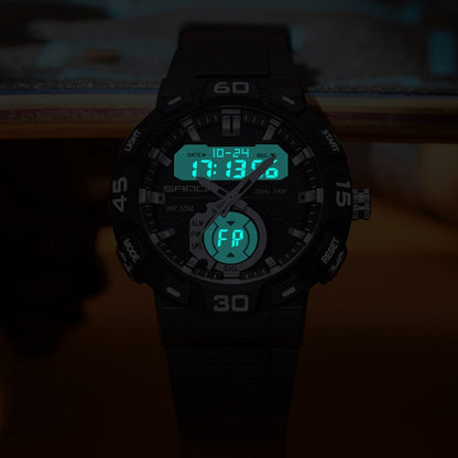 Montre Électronique SANDA 3087 Lumineuse Étanche à Double Affichage
