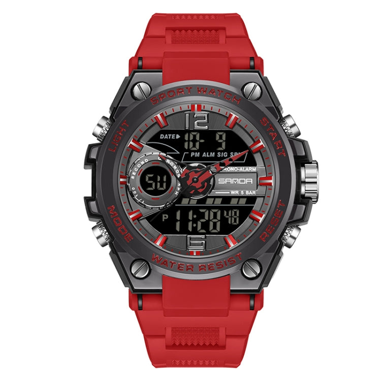 Montre de Sport Étanche SANDA 6092 avec Double Affichage Lumineux, EDA003166501A, EDA003166501B, EDA003166501C, EDA003166501D, EDA003166501E, EDA003166501F