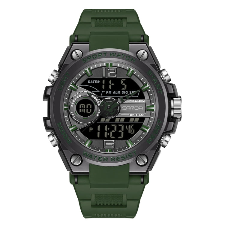 Montre de Sport Étanche SANDA 6092 avec Double Affichage Lumineux, EDA003166501A, EDA003166501B, EDA003166501C, EDA003166501D, EDA003166501E, EDA003166501F