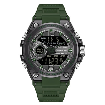 Montre de Sport Étanche SANDA 6092 avec Double Affichage Lumineux, EDA003166501A, EDA003166501B, EDA003166501C, EDA003166501D, EDA003166501E, EDA003166501F