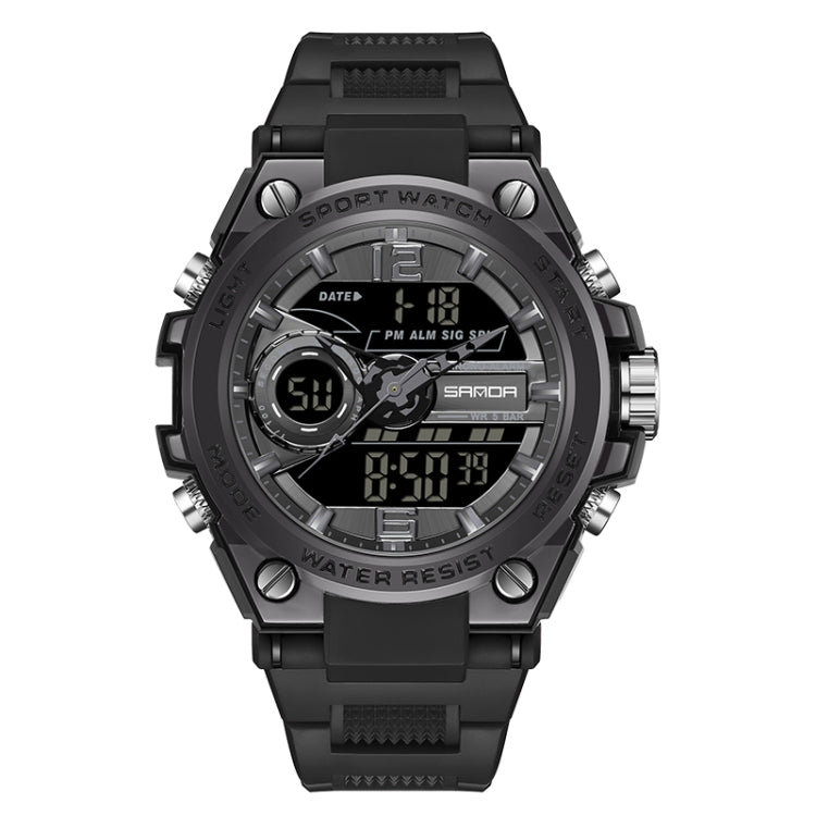 Montre de Sport Étanche SANDA 6092 avec Double Affichage Lumineux, EDA003166501A, EDA003166501B, EDA003166501C, EDA003166501D, EDA003166501E, EDA003166501F