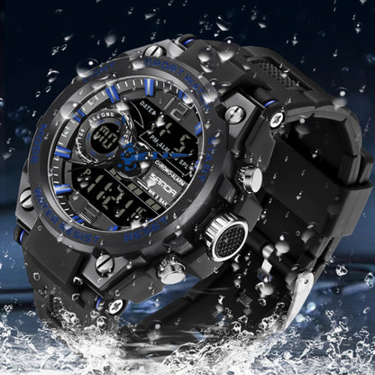 Montre de Sport Étanche SANDA 6092 avec Double Affichage Lumineux, EDA003166501A, EDA003166501B, EDA003166501C, EDA003166501D, EDA003166501E, EDA003166501F