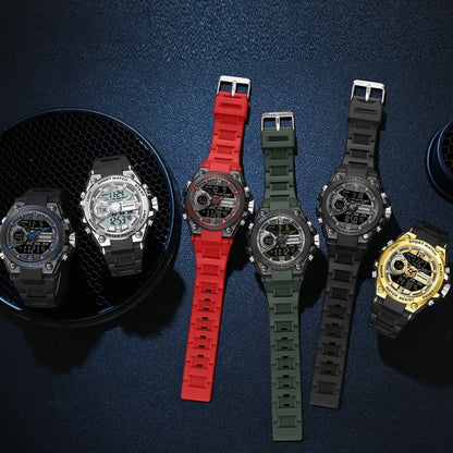 Montre de Sport Étanche SANDA 6092 avec Double Affichage Lumineux, EDA003166501A, EDA003166501B, EDA003166501C, EDA003166501D, EDA003166501E, EDA003166501F