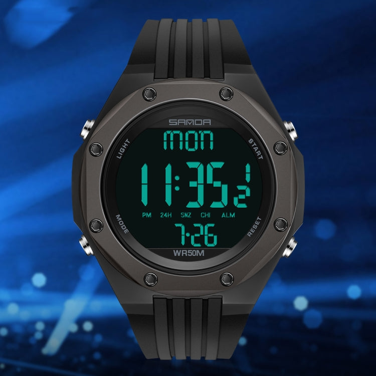 Montre Numérique Électronique Lumineuse Étanche SANDA 6093