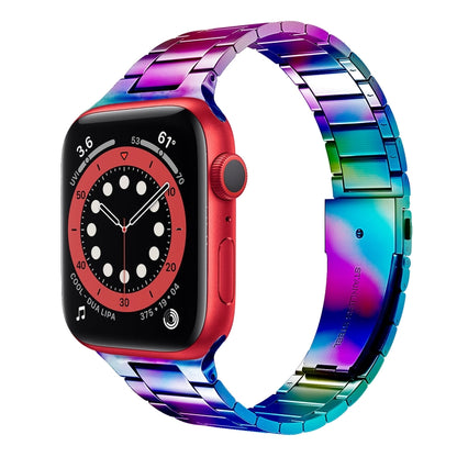 Small Waist Stainless Steel Watch Band For Apple Watch Series, 7 41mm / 6&SE&5&4 40mm / 3&2&1 38mm, 7 45mm / 6&SE&5&4 44mm / 3&2&1 42mm