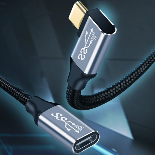 10Gbps USB-C / Type-C Female to Male Elbow Charging Data Transmission Extension Cable, 25cm, 50cm, 1m