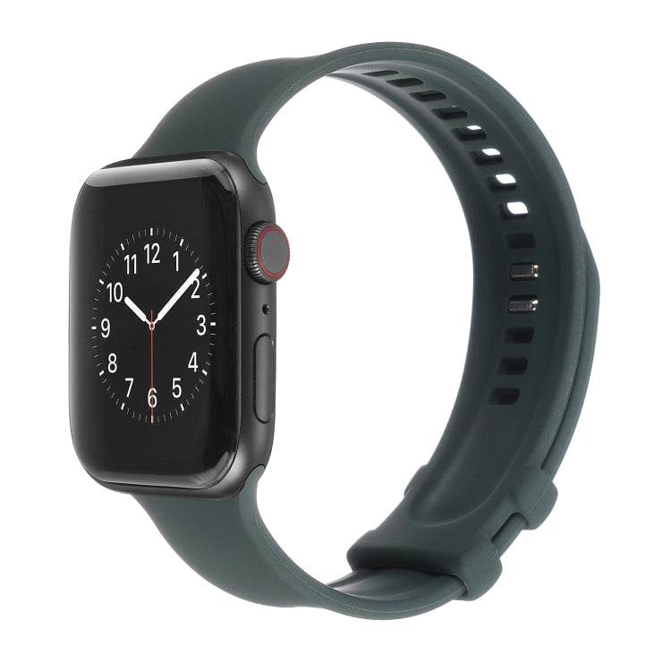 Square Buckle Silicone Watch Band For Apple Watch Series, 7 41mm / 6&SE&5&4 40mm / 3&2&1 38mm, 7 45mm / 6&SE&5&4 44mm / 3&2&1 42mm