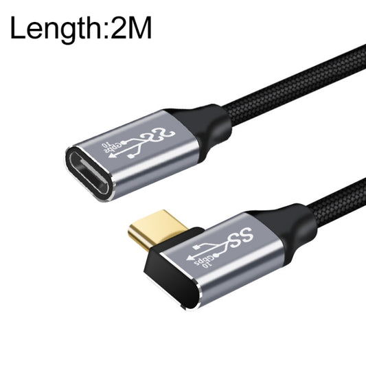 Câble d'extension coudé USB-C / Type-C femelle vers mâle 10 Gbit/s pour recharge et transmission de données, 1,5 m, 2 m, 3 m