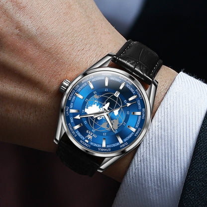 OLEVS 9926 Embossed Earth Dial Men Quartz Watch
