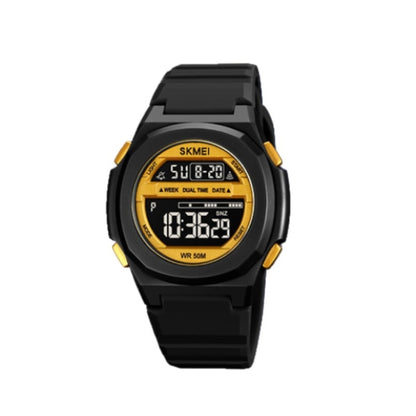 Montre électronique SKMEI 1821 avec boucle en acier inoxydable et bracelet en silicone