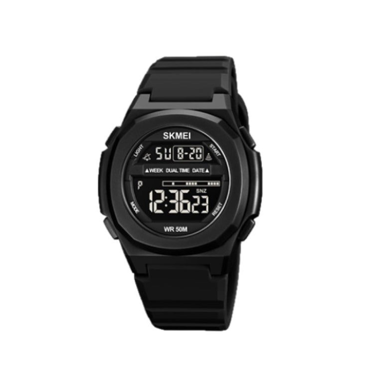 Montre électronique SKMEI 1821 avec boucle en acier inoxydable et bracelet en silicone