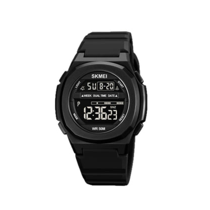 Montre électronique SKMEI 1821 avec boucle en acier inoxydable et bracelet en silicone